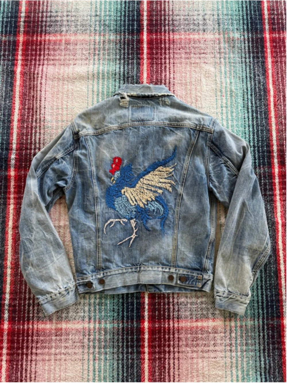 70s Levi’s LVC 
Type 3 Embroidered Rooster Denim Jacket M - Picture 2 of 8